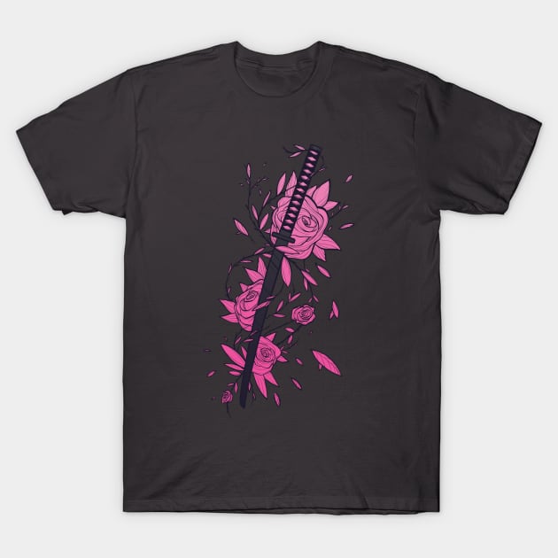 Sword of Black & Pink T-Shirt by njonestees